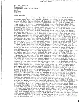 Letter to William Martin, 11 November 1838 : transcript